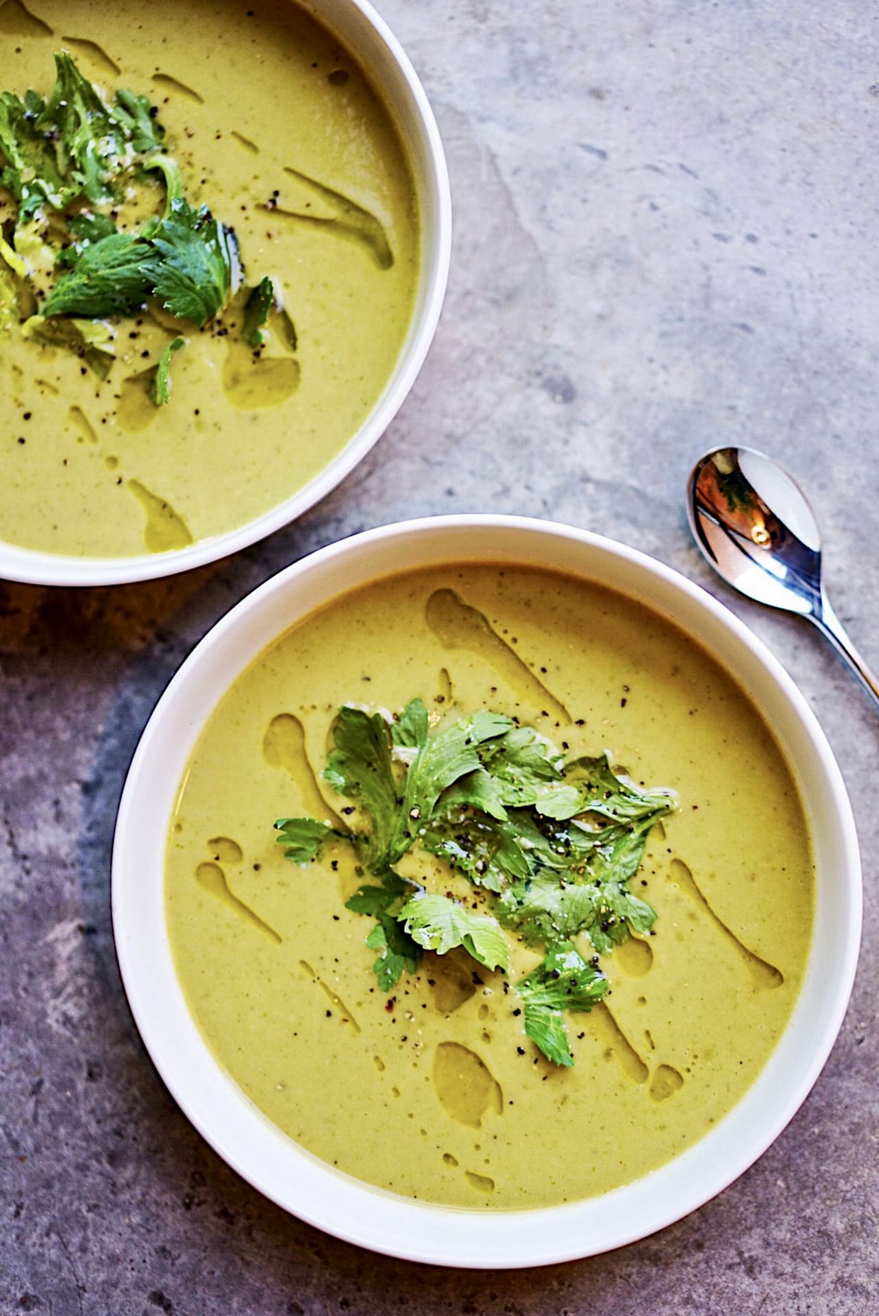 plant-based purée split pea soup