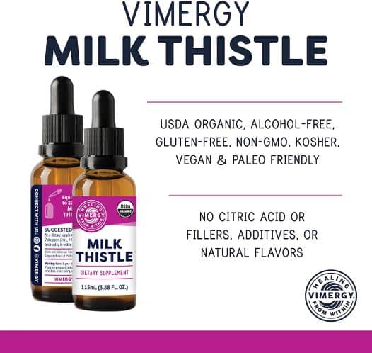 Vimergy USDA Organic Milk Thistle 20:1 (115 ml)