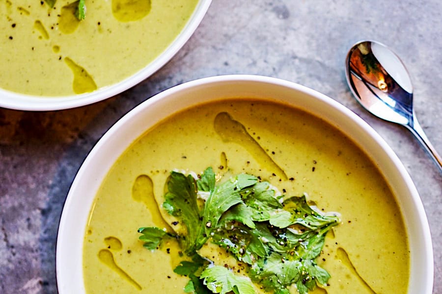 plant-based purée split pea soup